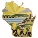 Custom Wisconsin State Shaped Cutting & Serving Board w/Artwork by Summer Stokes with your company logo