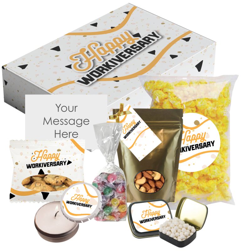 Custom Work Anniversary Happy's Gift Set with your company logo