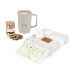 Custom All Wrapped Up Gift Set - Taupe with your company logo