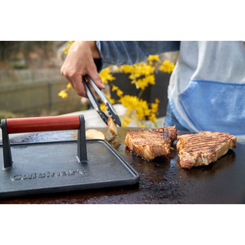 Custom Cuisinart Outdoors™ XL Cast Iron Griddle Press - Black with your company logo - 7