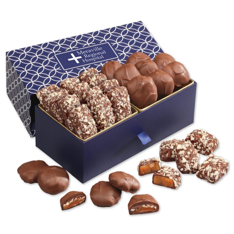 Custom Hidden Treasures with English Butter Toffee & Pecan Turtles with your company logo