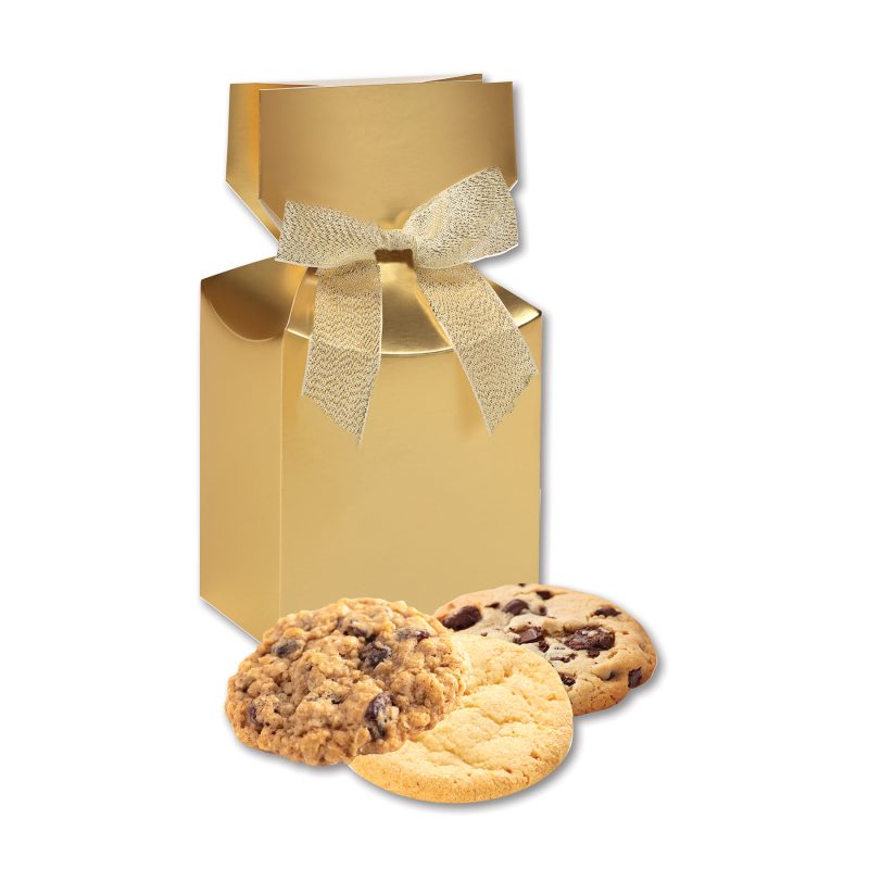 Custom Homestyle Cookies in Gold Premium Delights Gift Box with your company logo - 1