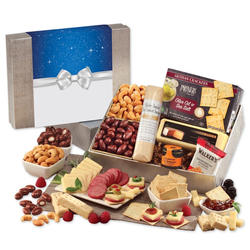 Custom Shelf Stable Snacking Smorgasbord with Bow Sleeve with your company logo - 1