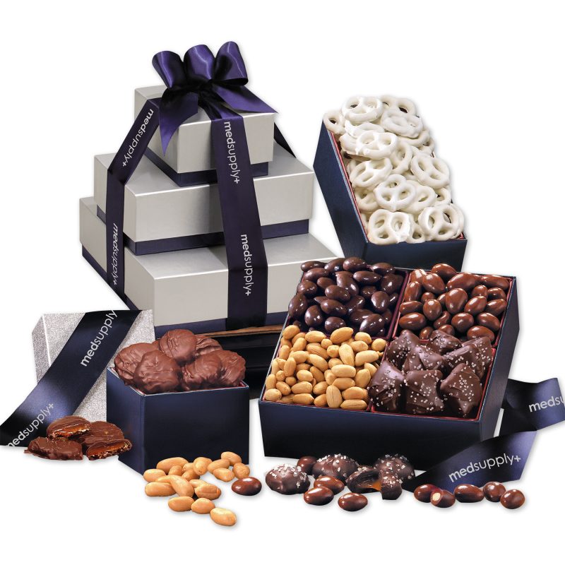 Custom Sumptuous Treats Tower with your company logo