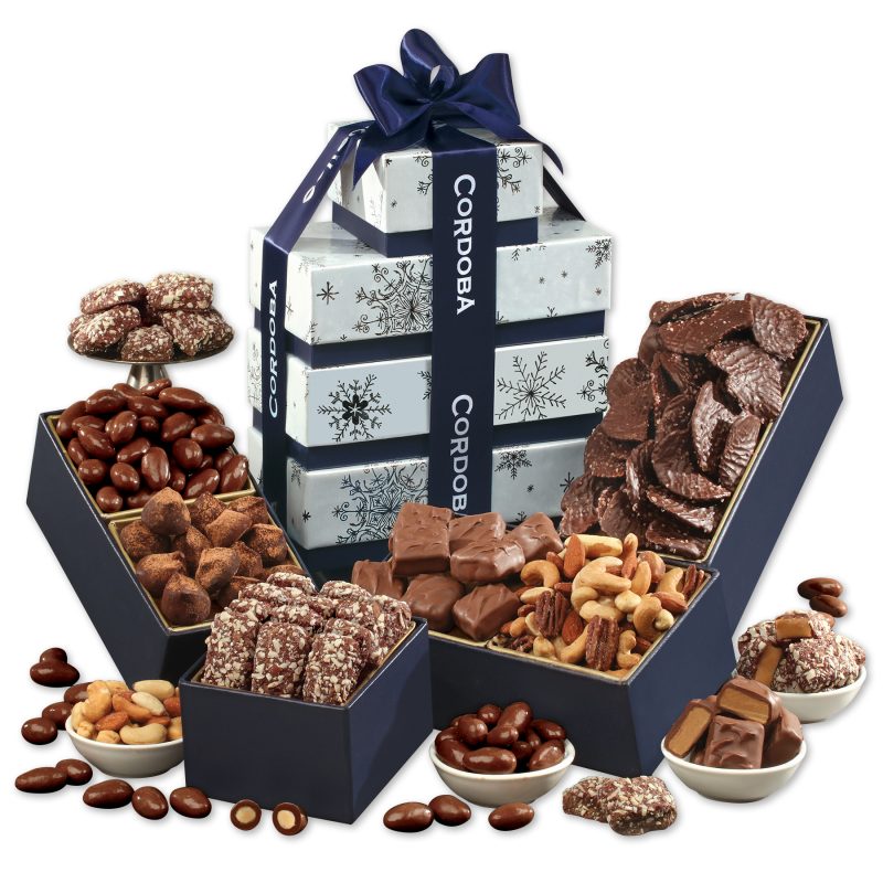 Sweet-Savory-Treats-Tower-SSFN5645 Custom Sweet & Savory Treats Tower with your company logo