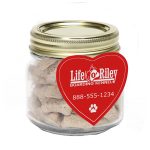 Custom Half Pint Jar w/ Heart Magnet Pet Fill with your company logo - 2
