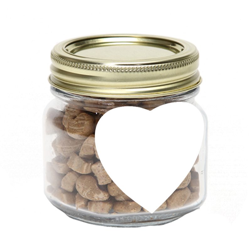 Custom Half Pint Jar w/ Heart Magnet Pet Fill with your company logo - 3