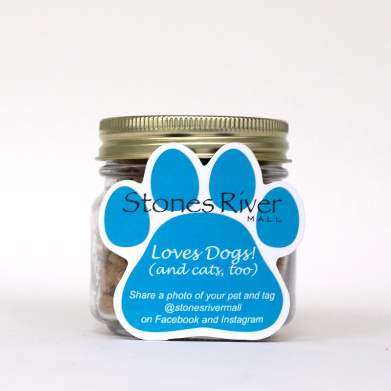 Half-Pint-Jar-with-Paw-Magnet-Pet-Fill-S482MJRHPPET Custom Half Pint Jar with Paw Magnet Pet Fill with your company logo