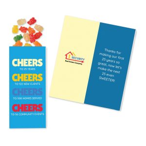 Custom Full-Color Custom Sweeter Cards with Albanese® Sour Gummi Bears with your company logo