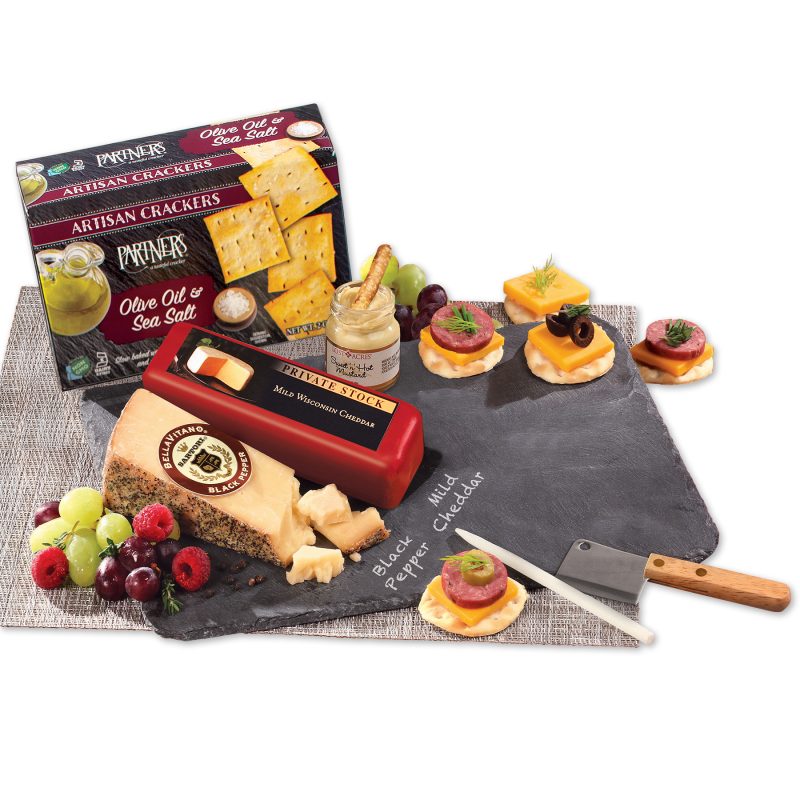 Custom Genuine Slate Serving Plate with Wisconsin Cheese with your company logo - 1