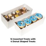 Custom Includes 12 handmade marshmallow crispy rice treats and 4 individually wrapped crispy rice donuts with your company logo