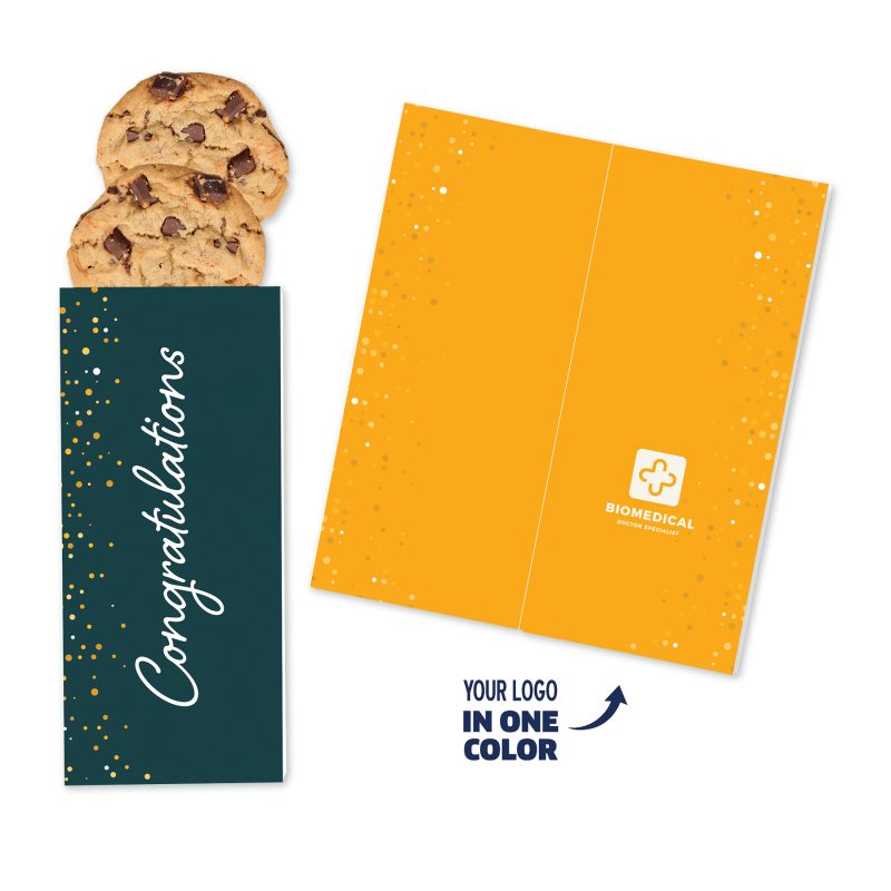 Custom One Color Foil-Stamped Stock Gratitude Sweeter Cards with Chocolate Chip Cookies with your company logo