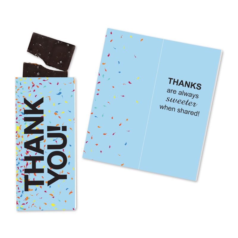 Custom One Color Foil-Stamped Stock Gratitude Sweeter Cards with Sea Salt Caramel Chocolate Bar with your company logo - 1