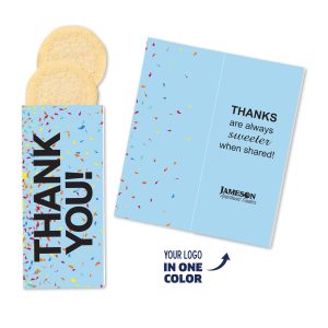 Custom One Color Foil-Stamped Stock Gratitude Sweeter Cards with Sugar Cookies with your company logo