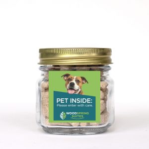 Custom Pint Jar w/ Square Magnet Pet Fill with your company logo