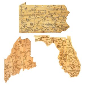 Custom U.S. Destination Bamboo Cutting and Serving Boards with your company logo