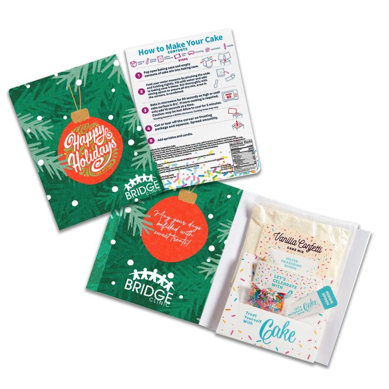 Custom Instacake Holiday Cake in a Card with your company logo