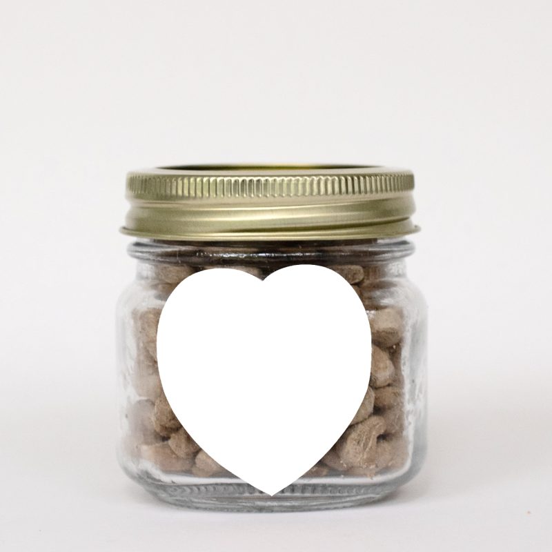Custom Half Pint Jar with Small Heart Magnet Pet Fill with your company logo - 4