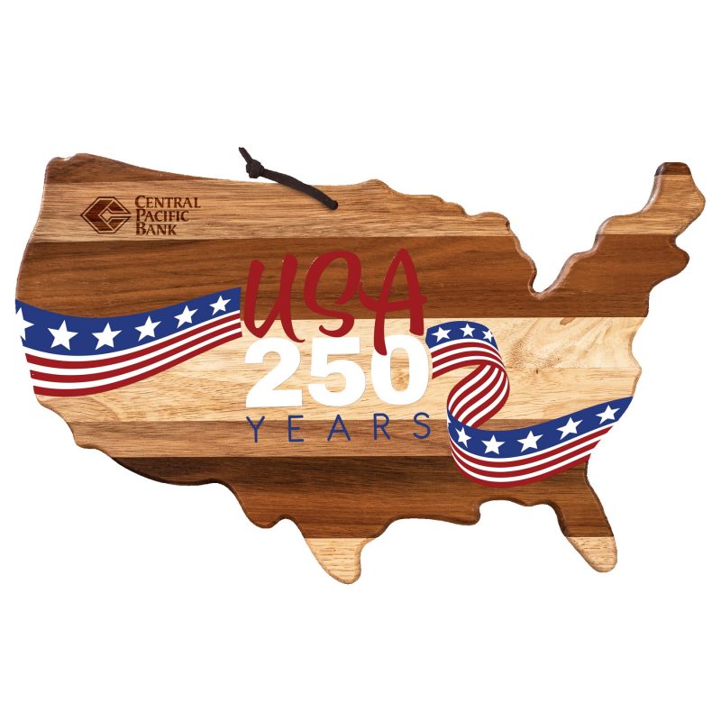 Limited-Edition-Rock-Branch®-Shiplap-Series-USA-250-Years-Shaped-Wood-Serving-Cutting-Board-UV-22-2619UV-250 Custom Limited Edition Rock & Branch® Shiplap Series USA 250 Years Shaped Wood Serving & Cutting Board UV with your company logo