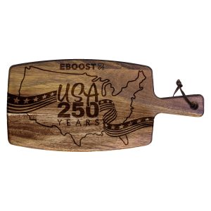 Custom Limited Edition USA 250 Years Rock & Branch® Acacia Paddle Cutting Board with your company logo