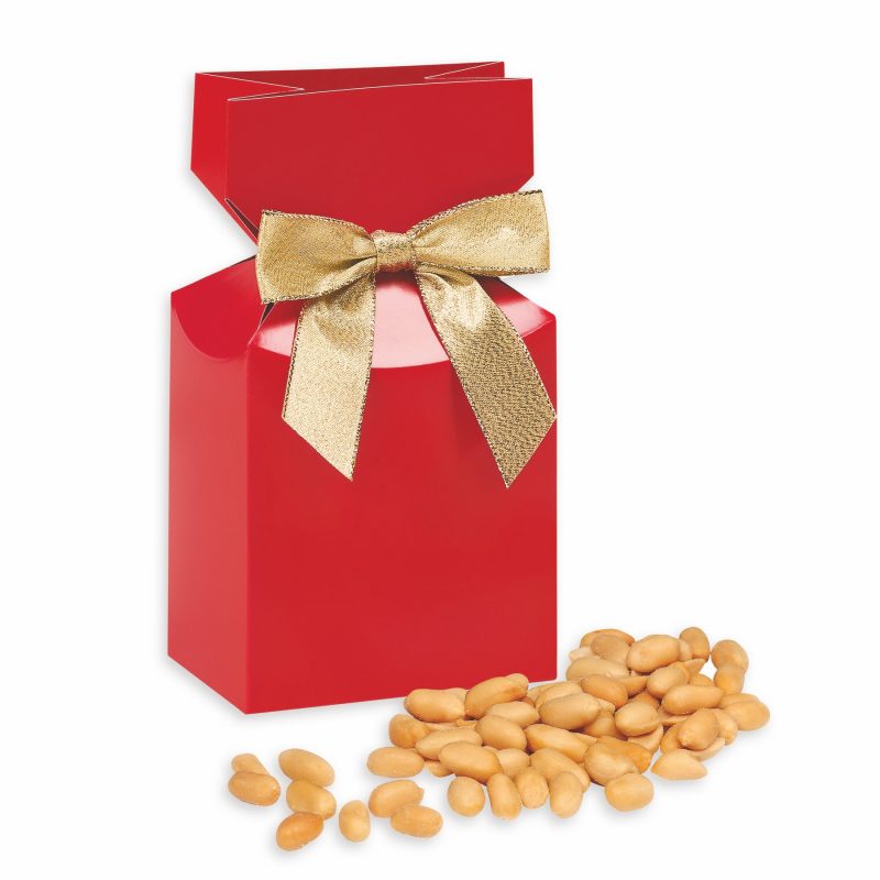 Custom Virginia Peanuts in Red Premium Delights Gift Box with your company logo - 1