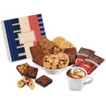 Custom Gourmet Cookie & Brownie Gift Box with Stripes & Splatter Sleeve with your company logo - 1