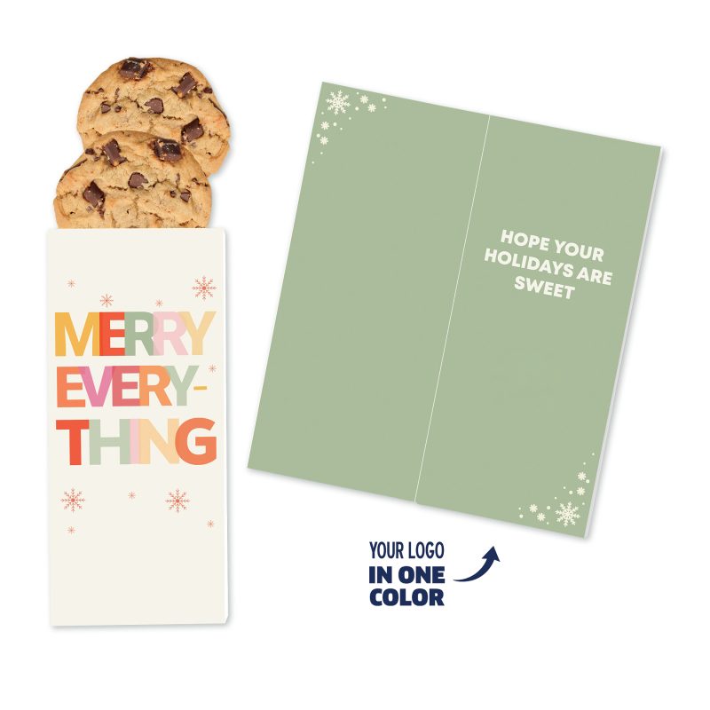 Custom One Color Foil-Stamped Stock Holiday Sentiment Sweeter Cards with Chocolate Chip Cookies with your company logo - 1