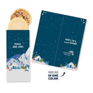 Custom One Color Foil-Stamped Stock Holiday Sentiment Sweeter Cards with Homestyle Cookie Duo with your company logo