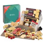 Custom Shelf Stable Snack Lover's Gift Box with Green Geometric Sleeve with your company logo