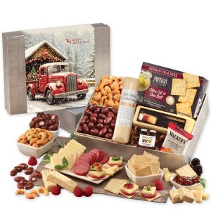 Custom Shelf Stable Snacking Smorgasbord with Red Truck on Bridge Sleeve with your company logo