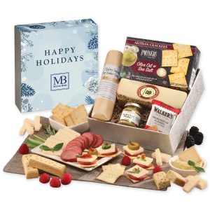 Custom Snack Lover's Gift Box with Happy Holidays Sleeve with your company logo