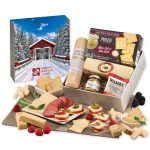 Custom Snack Lover's Gift Box with Snow-covered Bridge Sleeve with your company logo