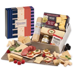 Custom Snack Lover's Gift Box with Stripes & Splatter Sleeve with your company logo