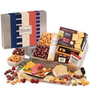 Custom Snacking Smorgasbord with Stripes & Splatter Sleeve with your company logo